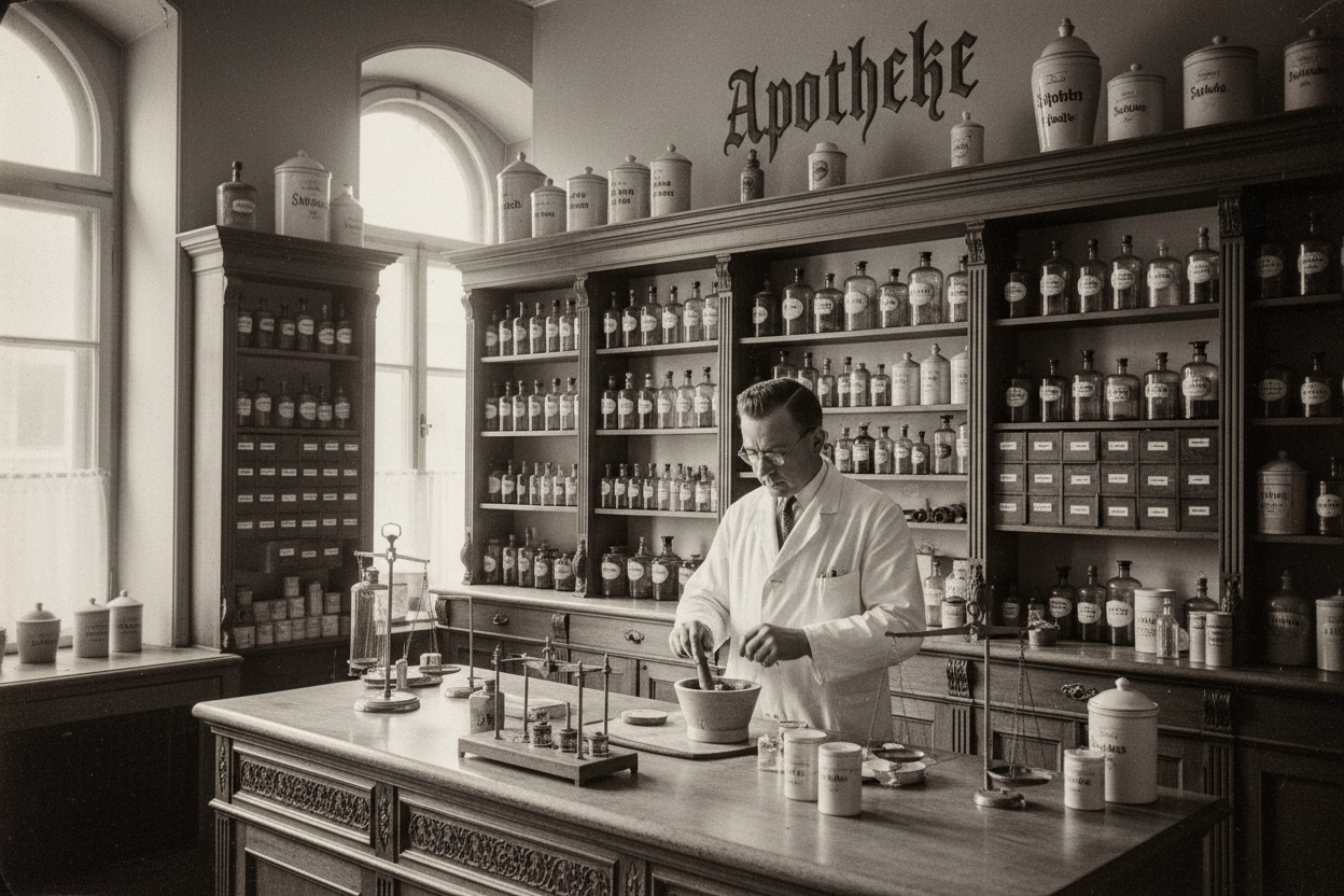 Apotheke und Pharma in den 1950ern al Foto