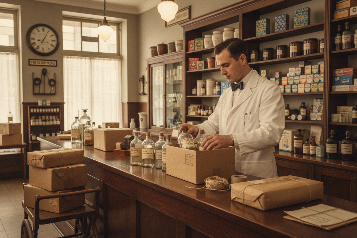 eine typische Drogerie versendet Medikamente